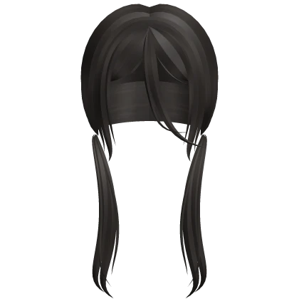 brown long bang anime hair pigtails