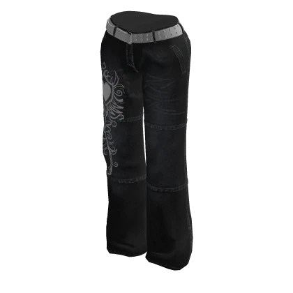 Low Rise Baggy Jeans Washed with Belt