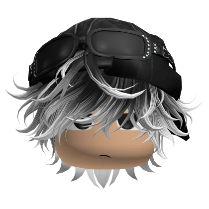 Messy Emo White Ombre Hair W/ Y2k Cap & Side Glare