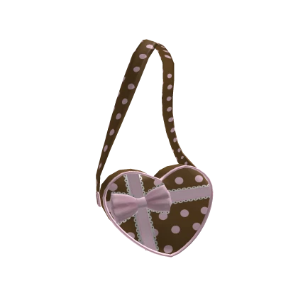 pink and brown polka dot heart bag 3.0