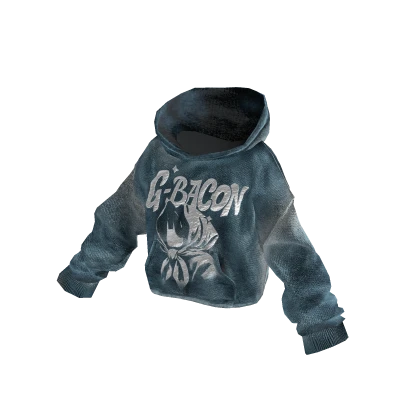 MARCHÉE - Washed Soft Blue Fan-Parody Boxy Hoodie