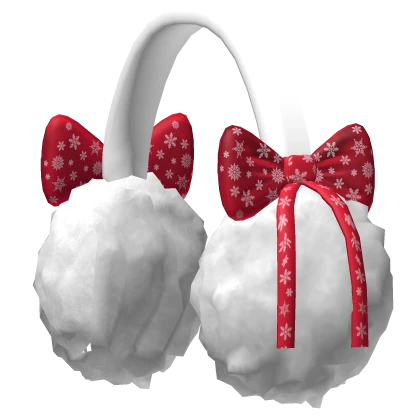 Christmas snowflake bow earmuffs