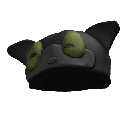 Green Cat Beanie sideways