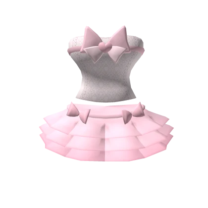 💟Chibi Doll-Cute pink top and skirt set