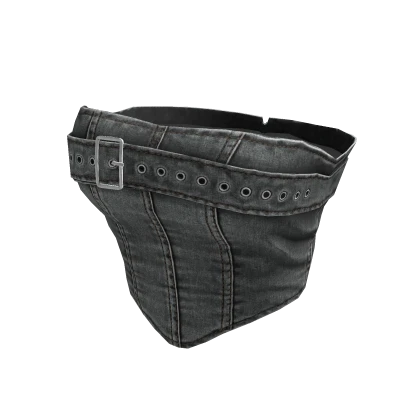 BB Grey Denim Cropped Corset w/ Belt  