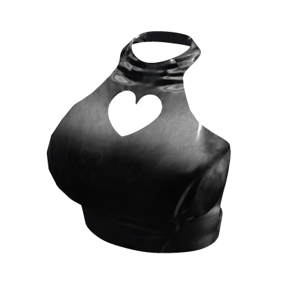 black heart cutout crop top