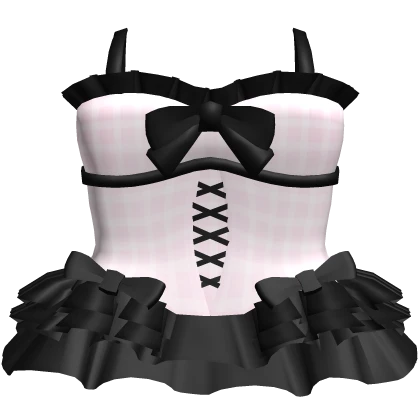 🤍 coquette frilly ballerina dress black & pink