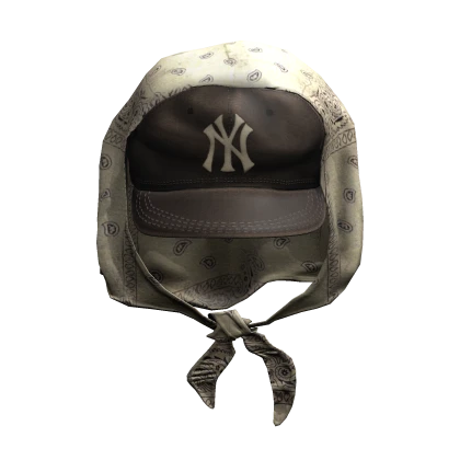 Brown NY Cap w Bandana Headwrap