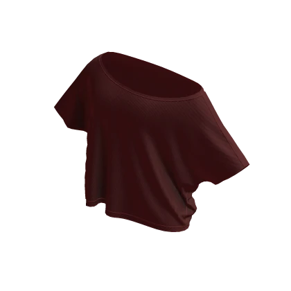 ♡ Red Comfy Off-Shoulders Baggy Shirt