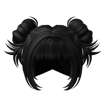 Spiky Messy Punk Buns in Black