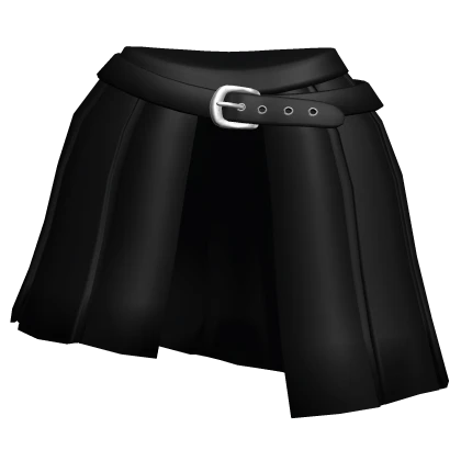 [Blush Fashion] Black Long Skirt w/ Belt