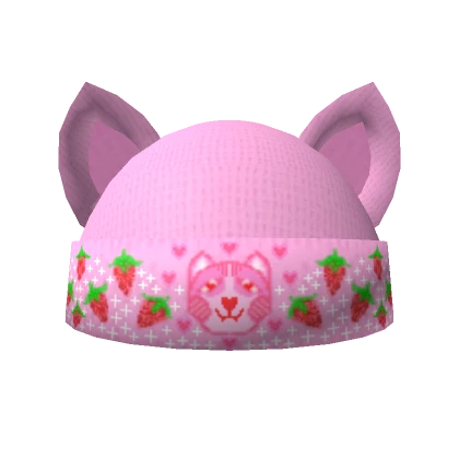 Strawberry Cat Beanie