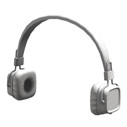 Square Leather Headphones White