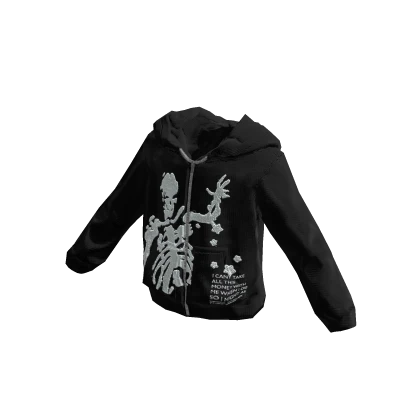 Skeleton Streetwear Zip-Up Hoodie