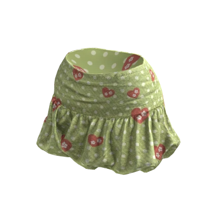 BB Green Hearts Igari Balloon Skirt