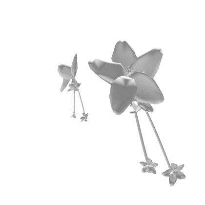 white dainty flower hair clips