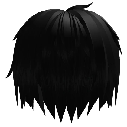 emo anime protagonist boy hair messy black