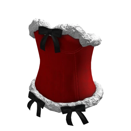 Red Christmas Winter Corset With Bows