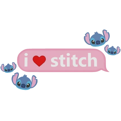I Love Stitch Text alien