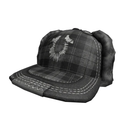 Black Vintage Distressed Trapper Hat 