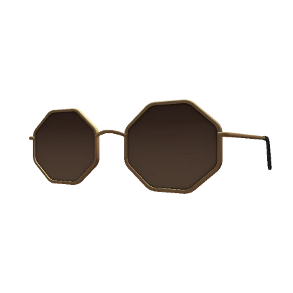 Geometric Brown Fashion Glasses