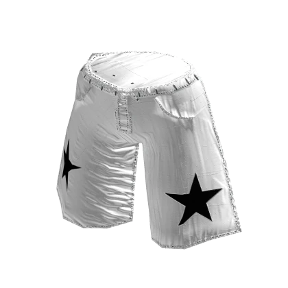 Y2k Star Baggy Shorts - White✔️