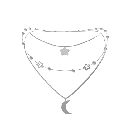Y2K Layered Moon And Star Double Necklace 3.0