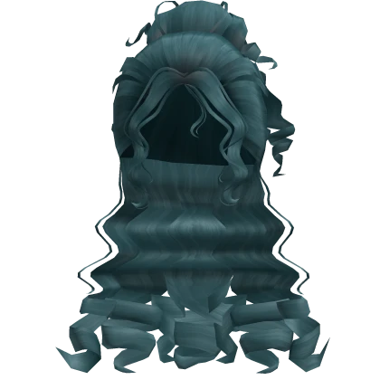 ♡ curly girly hair in dark teal