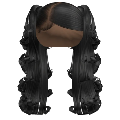 ☆ | Black Pigtails w/ Bumped Ends