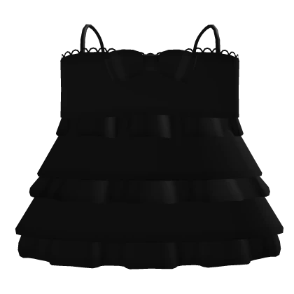 ♡ : kawaii ruffle + lace dress in black 