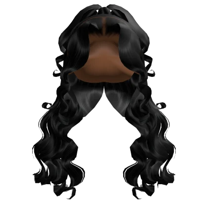 𝓢 | Black Wand Curled Half Up Half-Down
