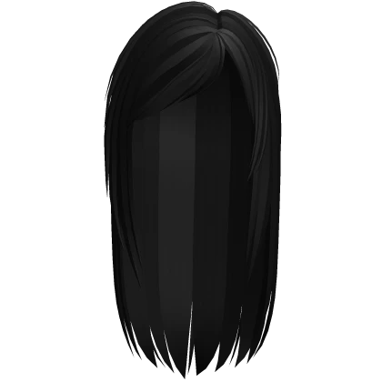 long messy emo scene bang hair in black