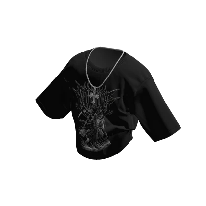 Eternos Graphic Shirt w/ Silver Cross Chain