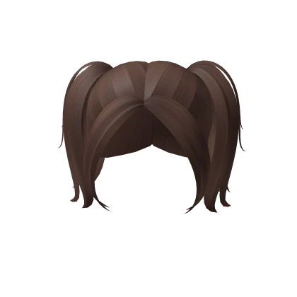 Brown Y2K Short Messy Pigtails