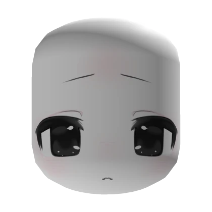 ♡ kawaii anime girl sad chibi face mask 