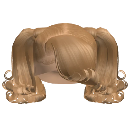 ☆ | Blonde Curled End Pigtails With Bang