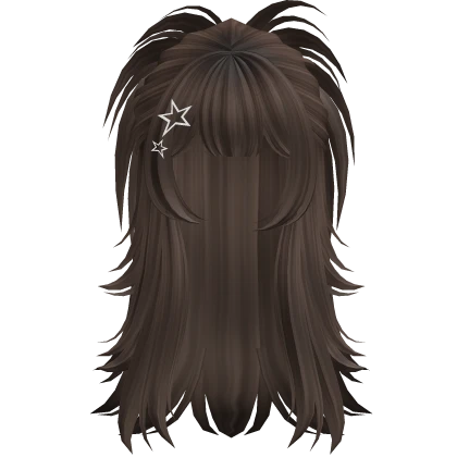 ☆ Y2K Spikey Half Up Hair (Brown)