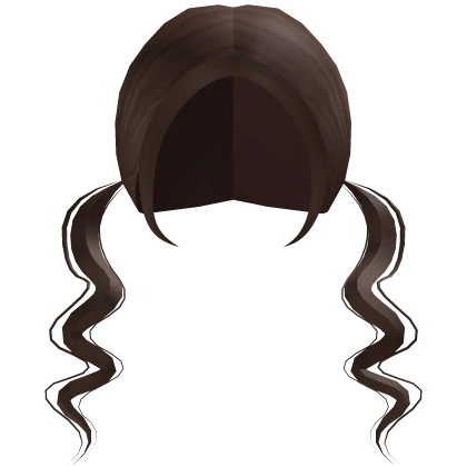 ♡ medium wavy brown pigtails