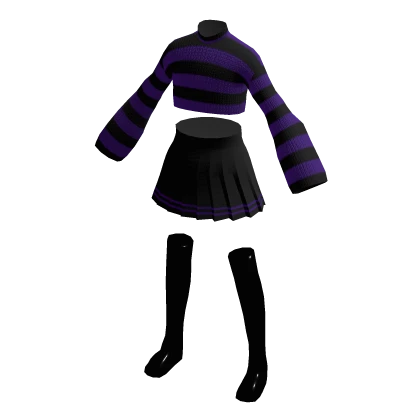 cute sweater w/ skirt and socks outfit