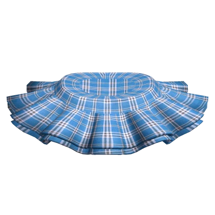 [Blush Fashion] Blue Plaid Frill Skirt