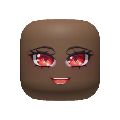 Red Anime Eyes Face Mask (Dark Brown Skin)