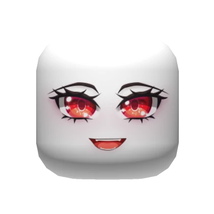 Red Anime Eyes Face Mask ( white Christmas )