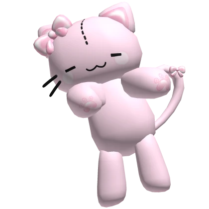 FREE big oversized cute pink cat bow paw kitty
