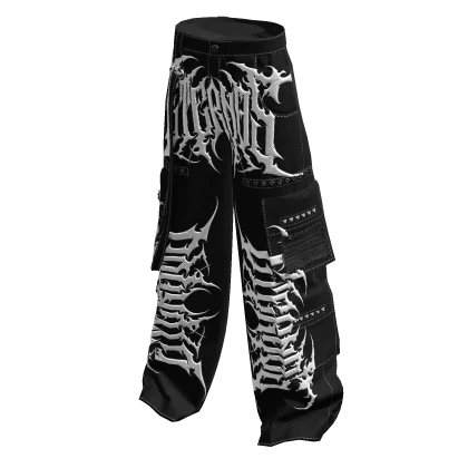 Eternos Black Y2K Cargo Pants