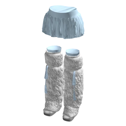 Light Blue Skirt W/ White Fur Boots