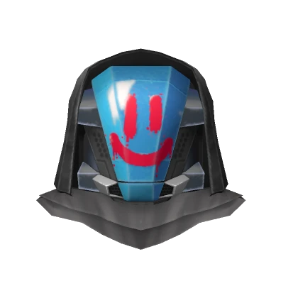 Blue Smiley Cyber Graffiti Mask [ Sci-fi Hat ]