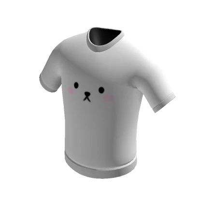 Cute Bear Face White Shirt