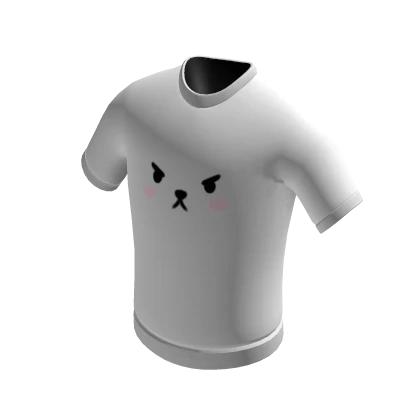Cute Angry Bear Face White Shirt