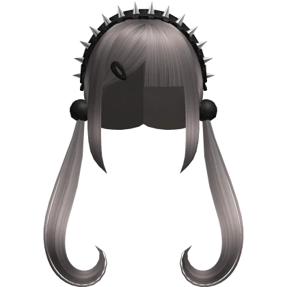 🖤 spike headband goth swirly pigtails ash