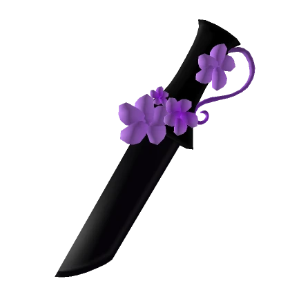 Black And Purple Hibiscus Dagger